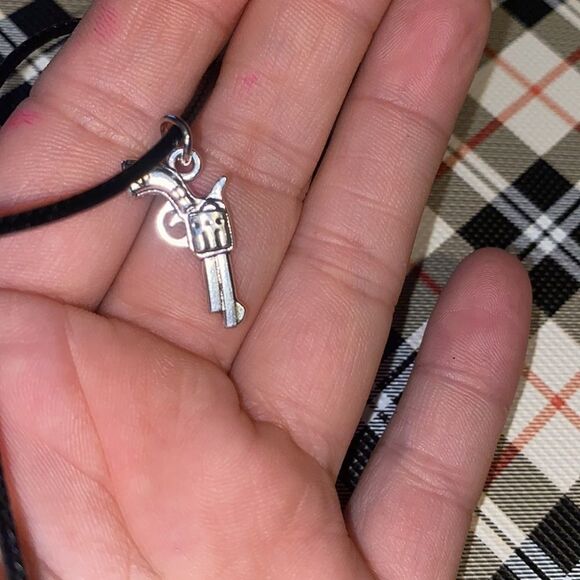 Minimalist, Stainless Steel Pistol Charm, With Adjustable Black Rope - Picture 8 of 11